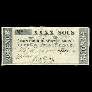 Canada, Hart's Bank, 40 sous : 1 octobre 1837