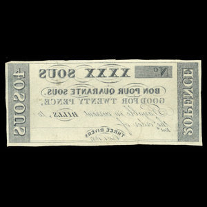 Canada, Hart's Bank, 40 sous : 1 octobre 1837