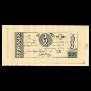 Canada, Hart's Bank, 60 sous : 1 octobre 1837