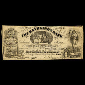 Canada, Kathairon Bank, aucune dénomination : 1887