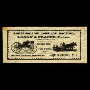 Canada, Shubenacadie Carriage Factory, aucune dénomination : 1887