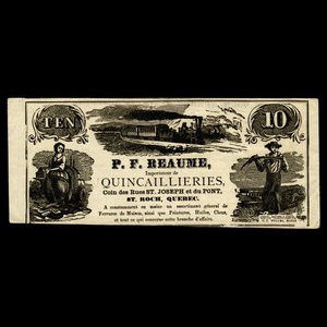 Canada, P.F. Reaume, aucune dénomination : 1887