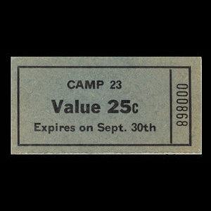 Canada, Camp 23, 25 cents : 30 septembre 1945