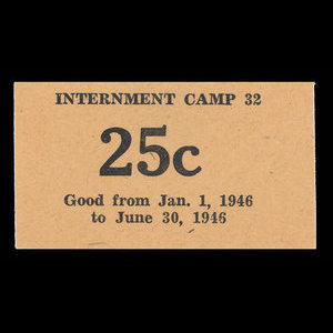 Canada, Camp 32, 25 cents : 30 juin 1946