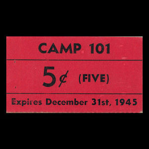 Canada, Camp 101, 5 cents : 31 décembre 1945