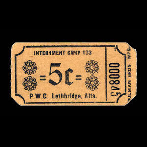 Canada, Camp 133, 5 cents : décembre 1946