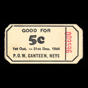 Canada, Camp 100, 5 cents : 31 décembre 1944