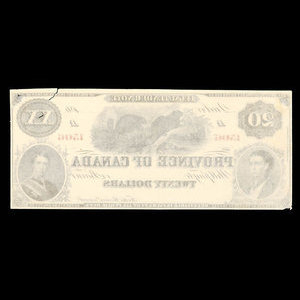 Canada, Province du Canada, 20 dollars : 1866