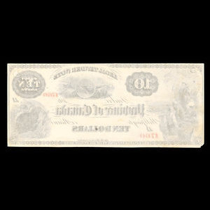 Canada, Province du Canada, 10 dollars : 1866