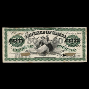 Canada, Province du Canada, 50 dollars : 1 octobre 1866