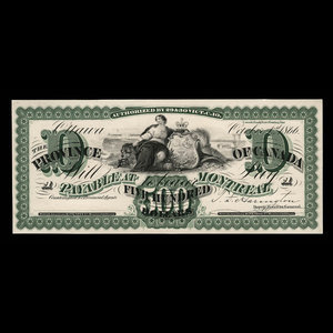Canada, Province du Canada, 500 dollars : 1 octobre 1866