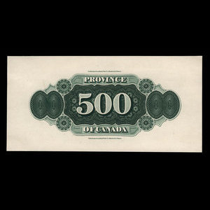 Canada, Province du Canada, 500 dollars : 1866