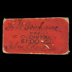 Canada, Compagnie de la Baie d'Hudson, 1 dollar : 1927