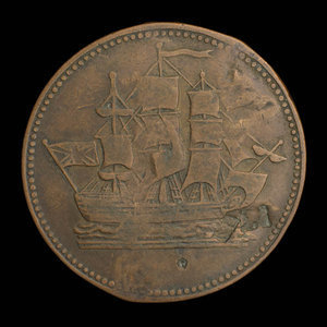 Canada, inconnu, 1/2 penny : 1835