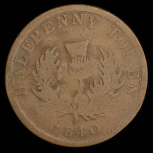 Canada, Province de la Nouvelle-Écosse, 1/2 penny : 1840