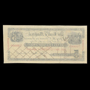 Canada, Banque de Montréal, 5 dollars : 1 septembre 1852