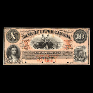 Canada, Bank of Upper Canada (York), 10 dollars : 1859