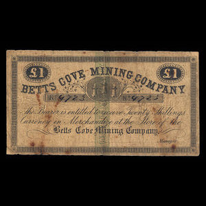 Canada, Betts Cove Mining Company, 1 livre(anglaise) : 1886