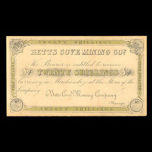 Canada, Betts Cove Mining Company, 4 dollars : 1886