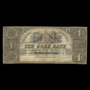 Canada, Gore Bank, 4 dollars : 2 septembre 1852