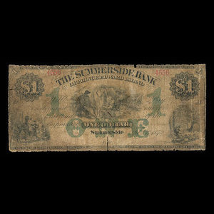 Canada, Summerside Bank of Prince Edward Island, 1 dollar : 1 février 1872