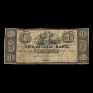 Canada, Banque de Québec, 1 dollar : 1 juin 1836