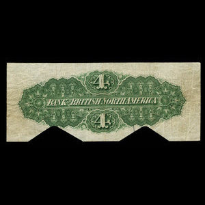 Canada, Bank of British North America, 4 dollars : 3 juillet 1877