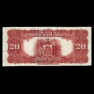 Canada, Bank of British North America, 20 dollars : 3 juillet 1911