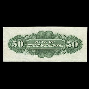 Canada, Bank of British North America, 50 dollars : 3 juillet 1877