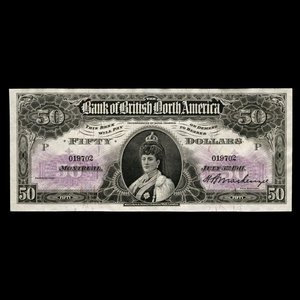 Canada, Bank of British North America, 50 dollars : 3 juillet 1911