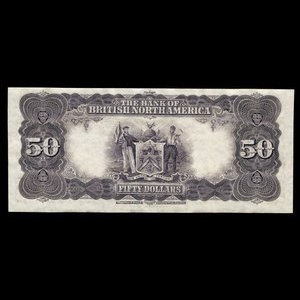 Canada, Bank of British North America, 50 dollars : 3 juillet 1911