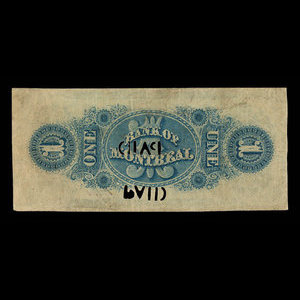 Canada, Banque de Montréal, 1 dollar : 1 août 1856