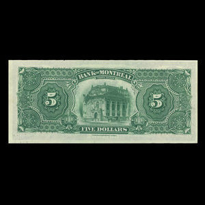 Canada, Banque de Montréal, 5 dollars : 2 janvier 1895