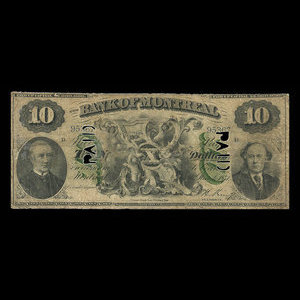 Canada, Banque de Montréal, 10 dollars : 1 mars 1871