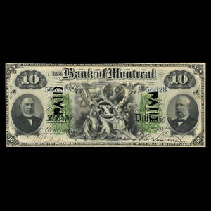 Canada, Banque de Montréal, 10 dollars : 2 janvier 1882