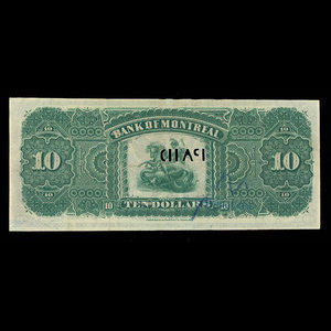 Canada, Banque de Montréal, 10 dollars : 2 janvier 1888