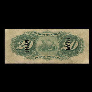 Canada, Banque de Montréal, 20 dollars : 3 avril 1871