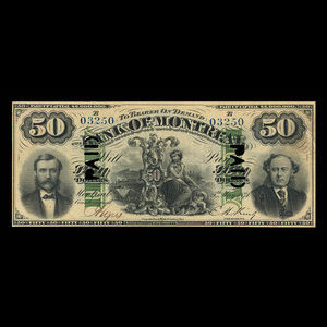 Canada, Banque de Montréal, 50 dollars : 5 mai 1871