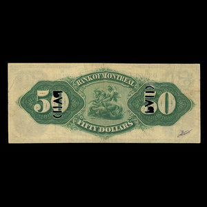 Canada, Banque de Montréal, 50 dollars : 5 mai 1871