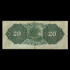 Canada, Merchants Bank of Canada (The), 20 dollars : 1 juin 1907