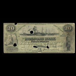Canada, Molsons Bank, 20 dollars : 3 juillet 1899