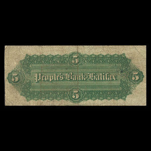Canada, People's Bank of Halifax, 5 dollars : 1 avril 1899