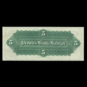 Canada, People's Bank of Halifax, 5 dollars : 1 octobre 1901