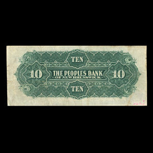 Canada, Peoples Bank of New Brunswick, 10 dollars : 1 juillet 1904