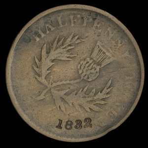 Canada, Province de la Nouvelle-Écosse, 1/2 penny : 1832