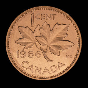 Canada, Élisabeth II, 1 cent : 1966