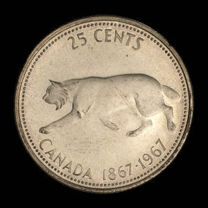 Canada, Élisabeth II, 25 cents : 1967