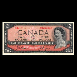 Canada, Banque du Canada, 2 dollars : 1954