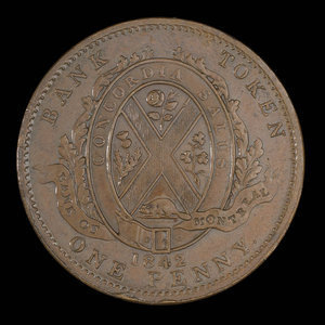 Canada, Banque de Montréal, 1 penny : 1842