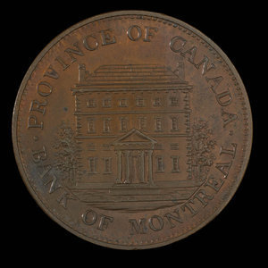 Canada, Banque de Montréal, 1/2 penny : 1844